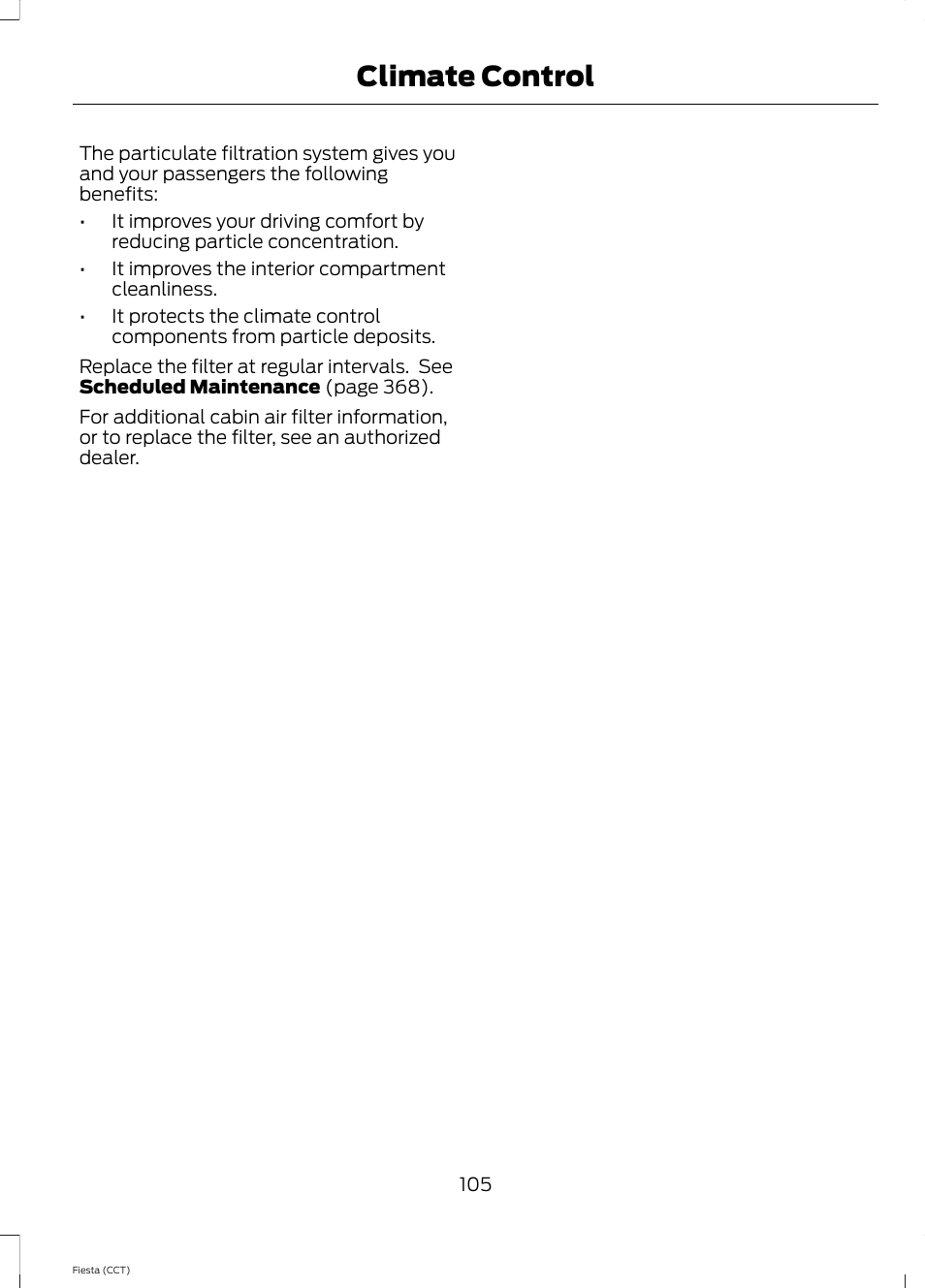 Climate control | FORD 2014 Fiesta v.1 User Manual | Page 108 / 396