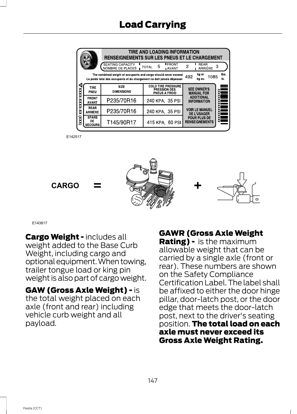 Load carrying | FORD 2014 Fiesta v.1 User Manual | Page 150 / 396