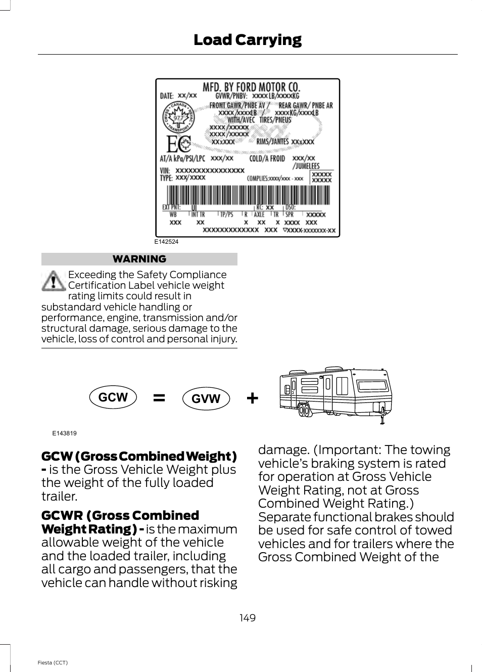 Load carrying | FORD 2014 Fiesta v.1 User Manual | Page 152 / 396