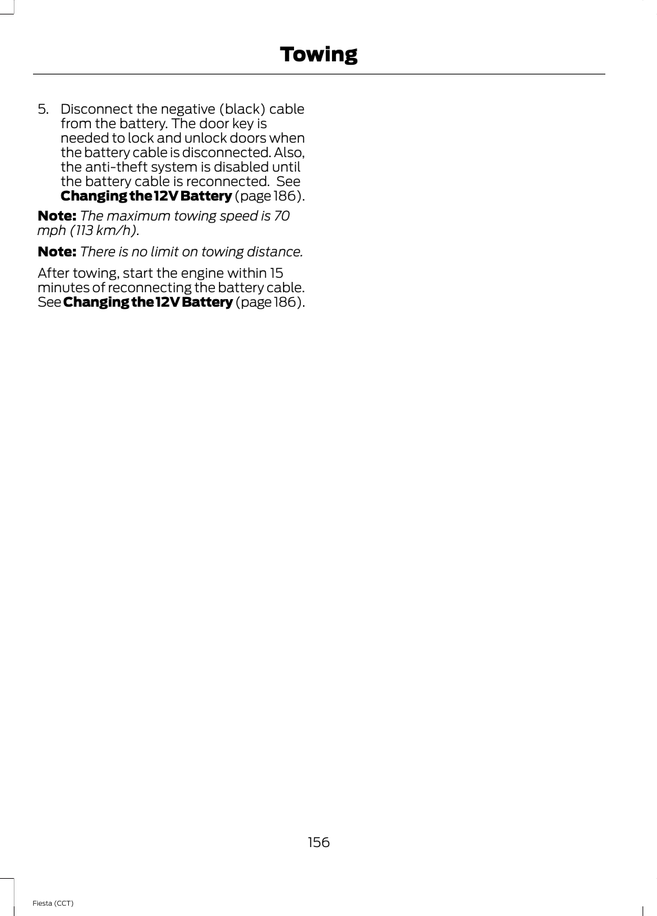 Towing | FORD 2014 Fiesta v.1 User Manual | Page 159 / 396