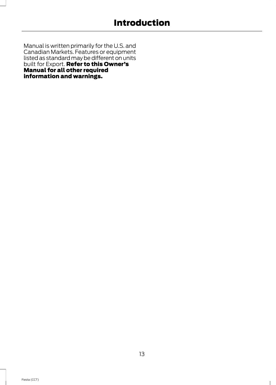 Introduction | FORD 2014 Fiesta v.1 User Manual | Page 16 / 396