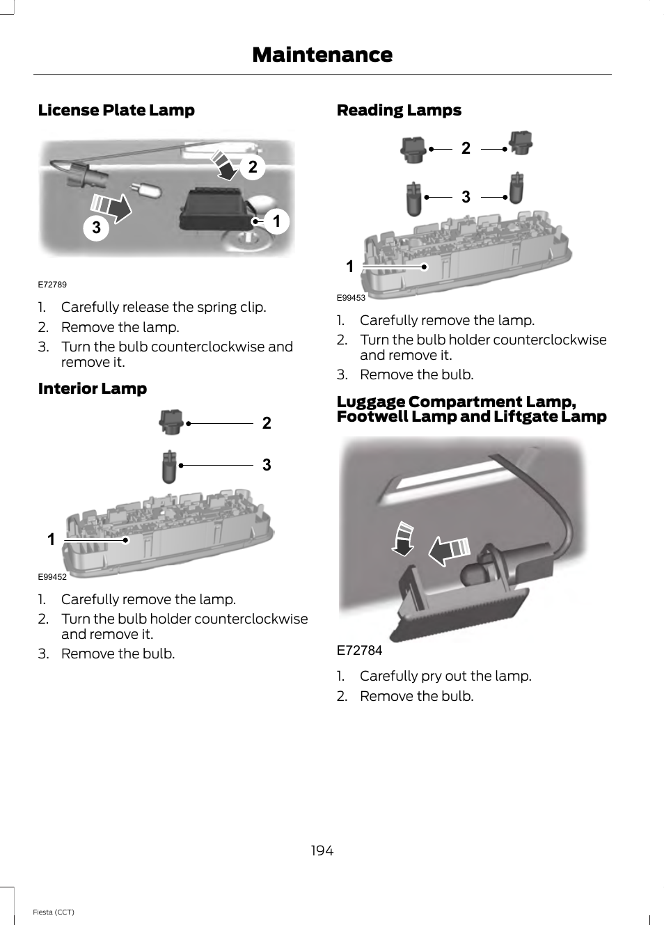 Maintenance | FORD 2014 Fiesta v.1 User Manual | Page 197 / 396