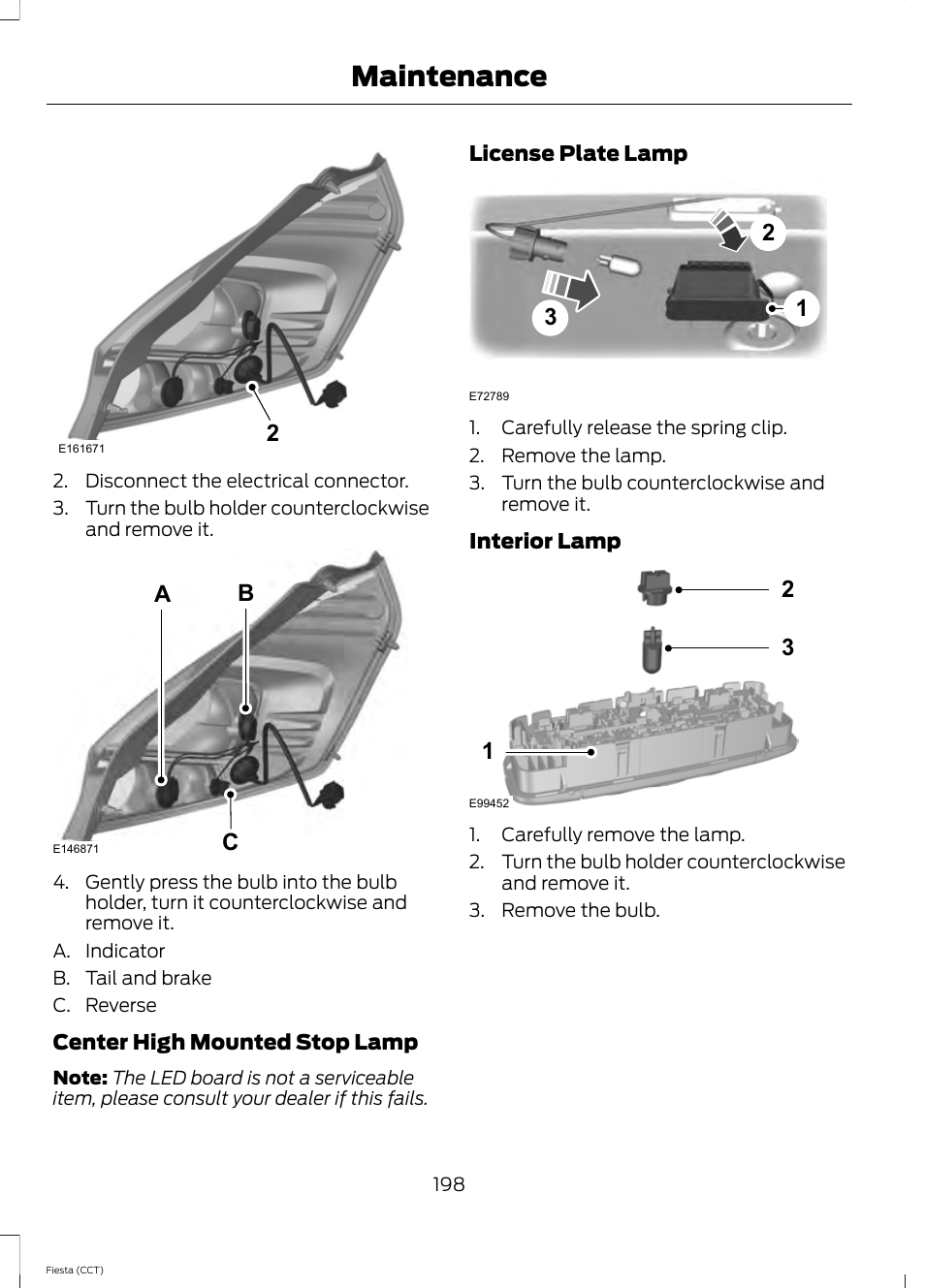 Maintenance, Ab c | FORD 2014 Fiesta v.1 User Manual | Page 201 / 396