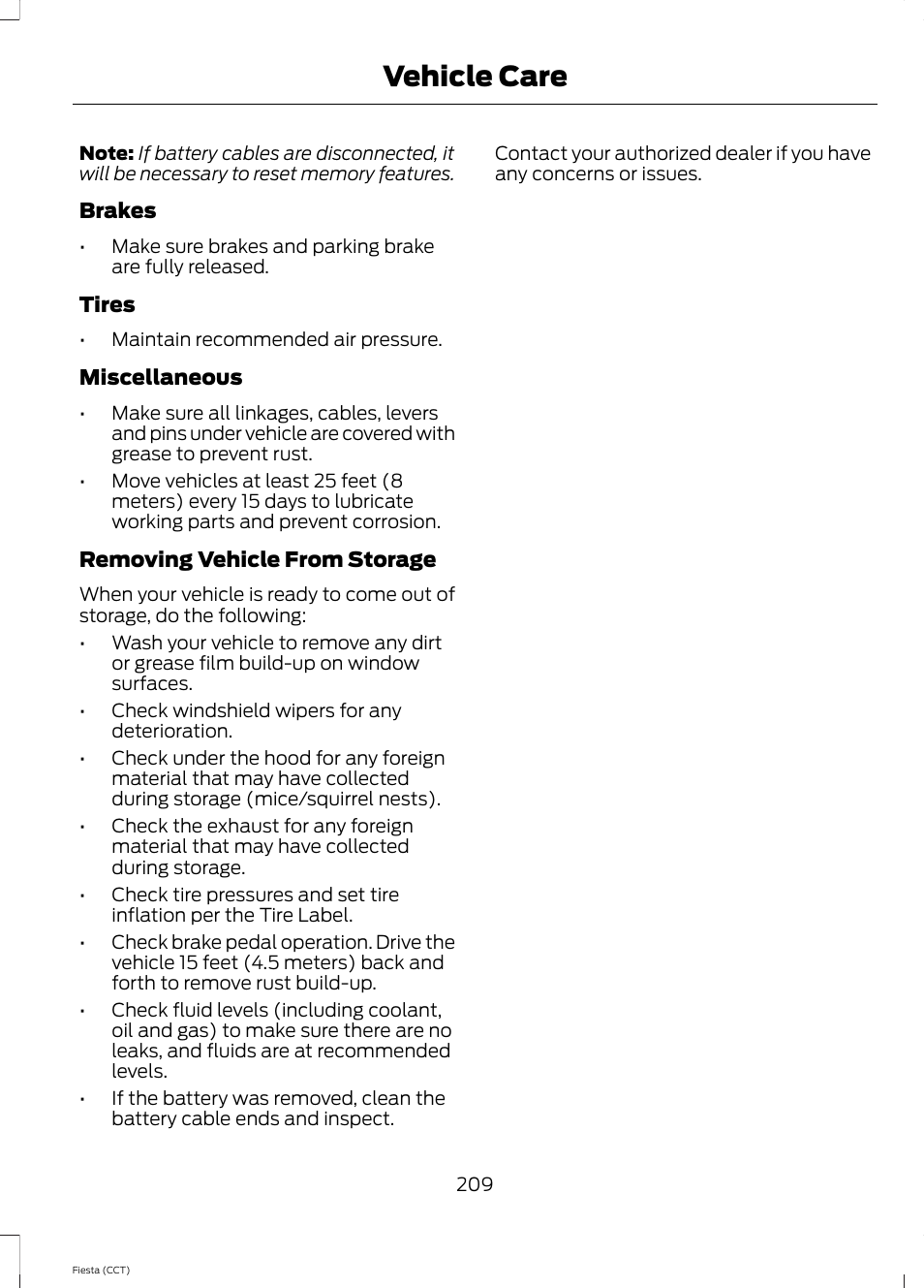 Vehicle care | FORD 2014 Fiesta v.1 User Manual | Page 212 / 396