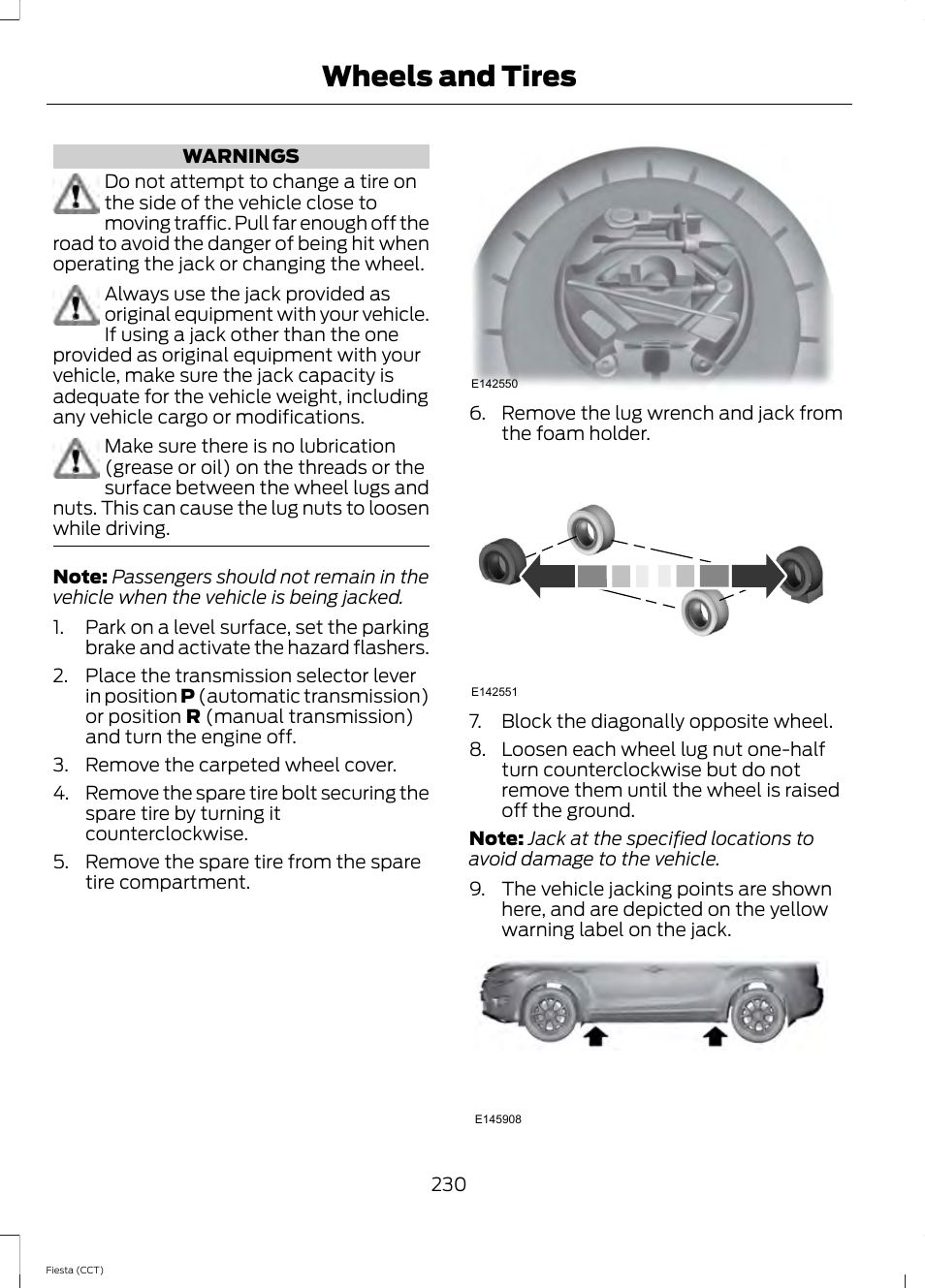 Wheels and tires | FORD 2014 Fiesta v.1 User Manual | Page 233 / 396