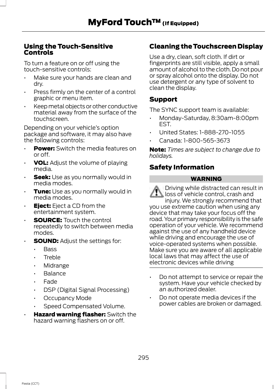 Myford touch | FORD 2014 Fiesta v.1 User Manual | Page 298 / 396
