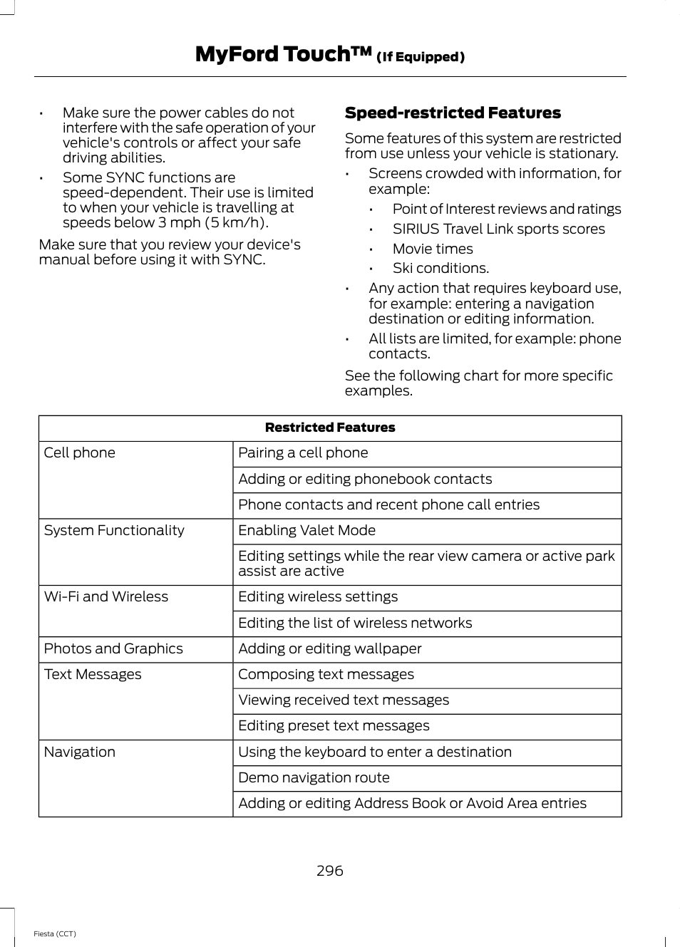 Myford touch | FORD 2014 Fiesta v.1 User Manual | Page 299 / 396