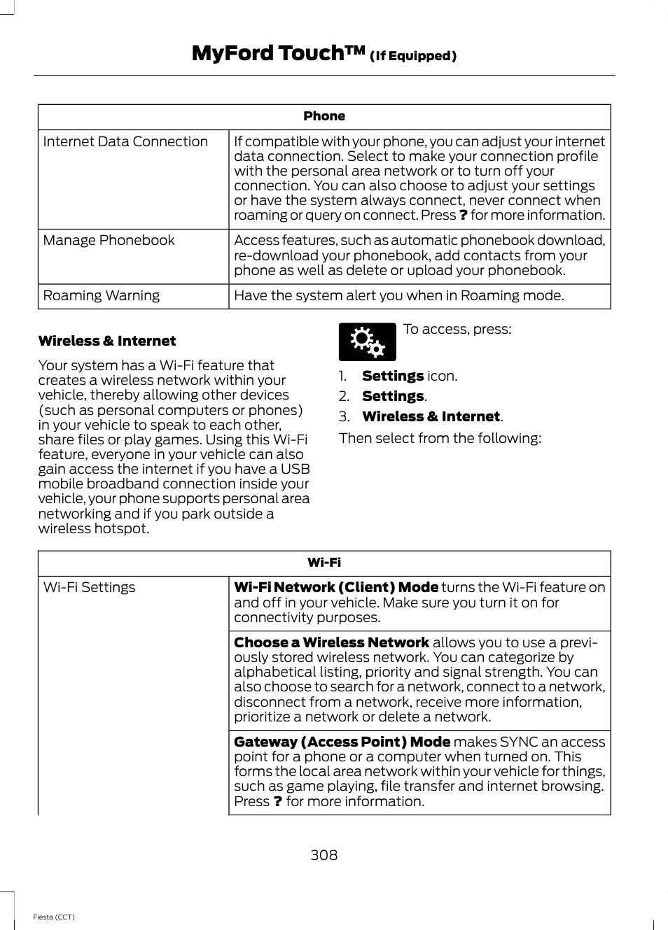 Myford touch | FORD 2014 Fiesta v.1 User Manual | Page 311 / 396