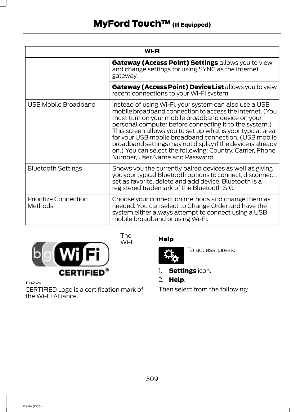 Myford touch | FORD 2014 Fiesta v.1 User Manual | Page 312 / 396