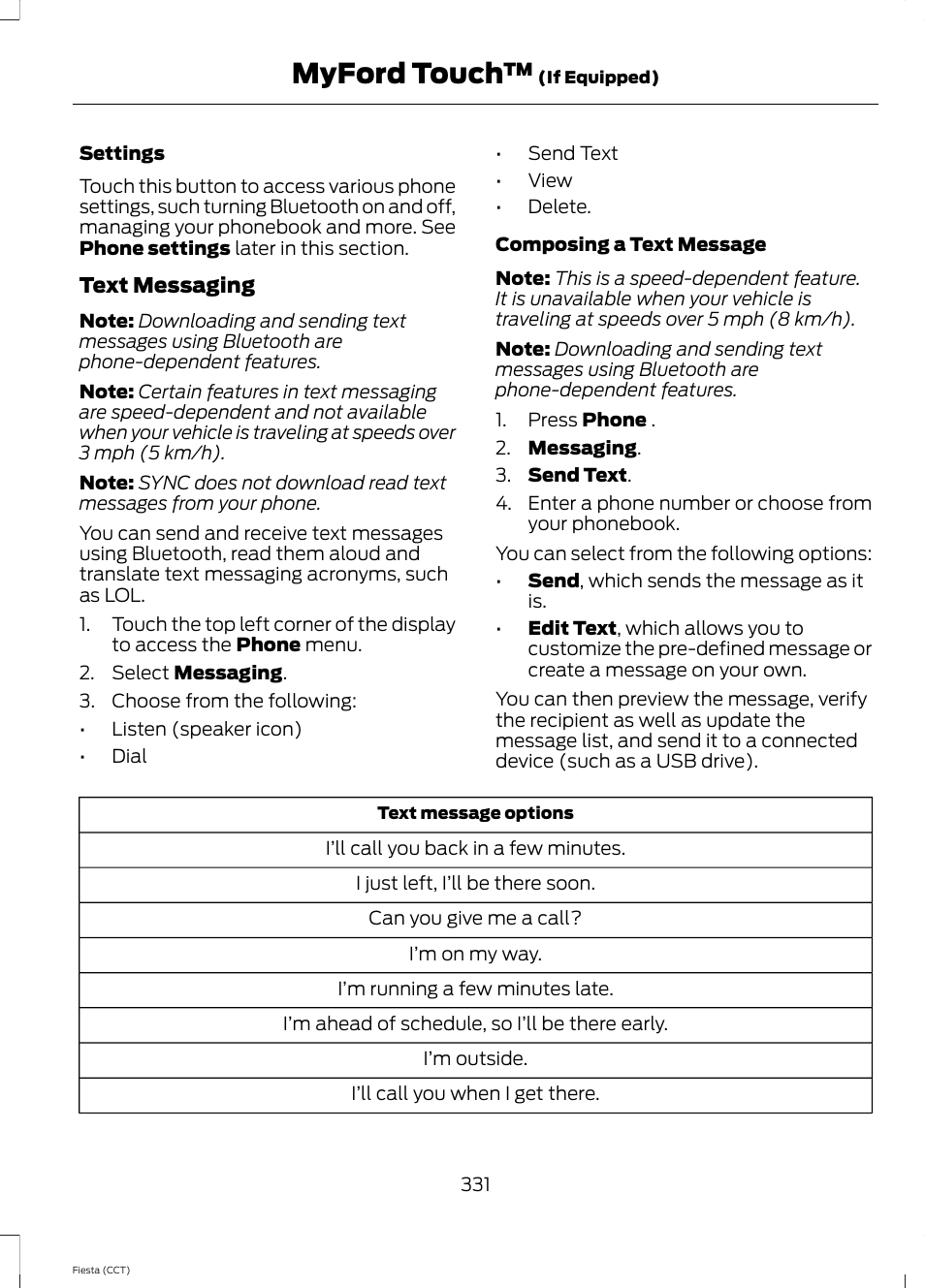 Myford touch | FORD 2014 Fiesta v.1 User Manual | Page 334 / 396