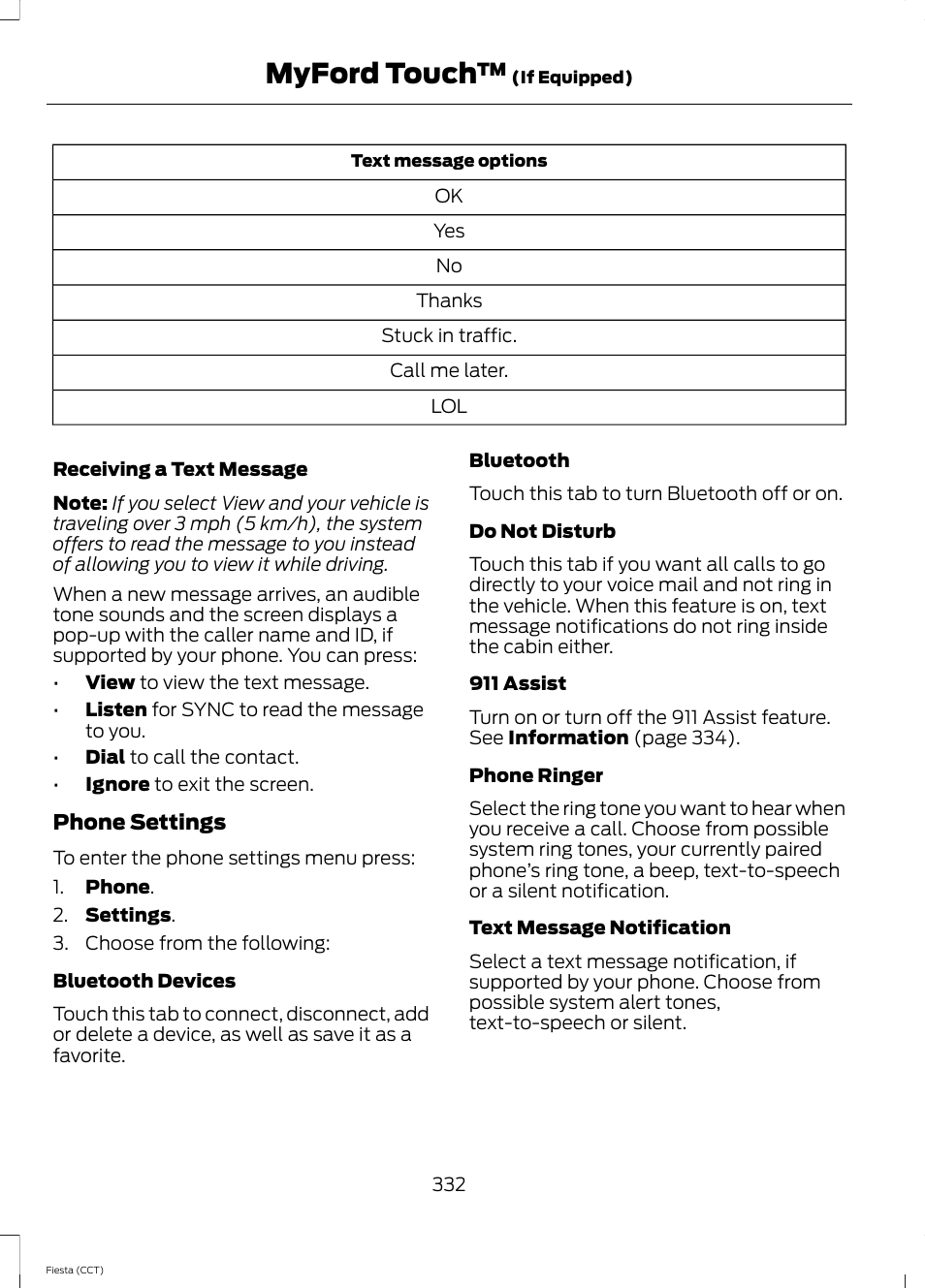 Myford touch | FORD 2014 Fiesta v.1 User Manual | Page 335 / 396
