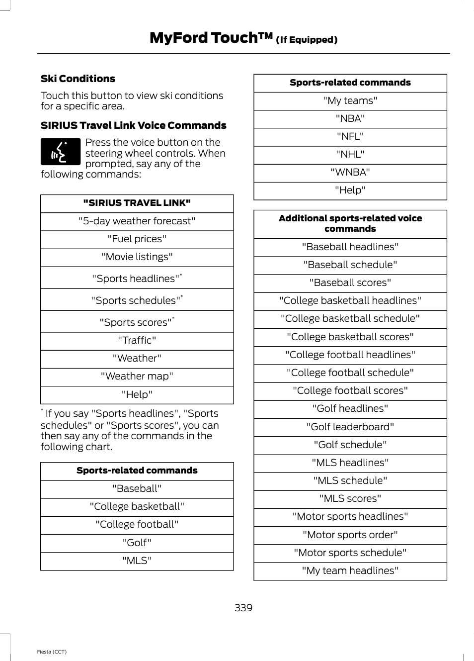 Myford touch | FORD 2014 Fiesta v.1 User Manual | Page 342 / 396