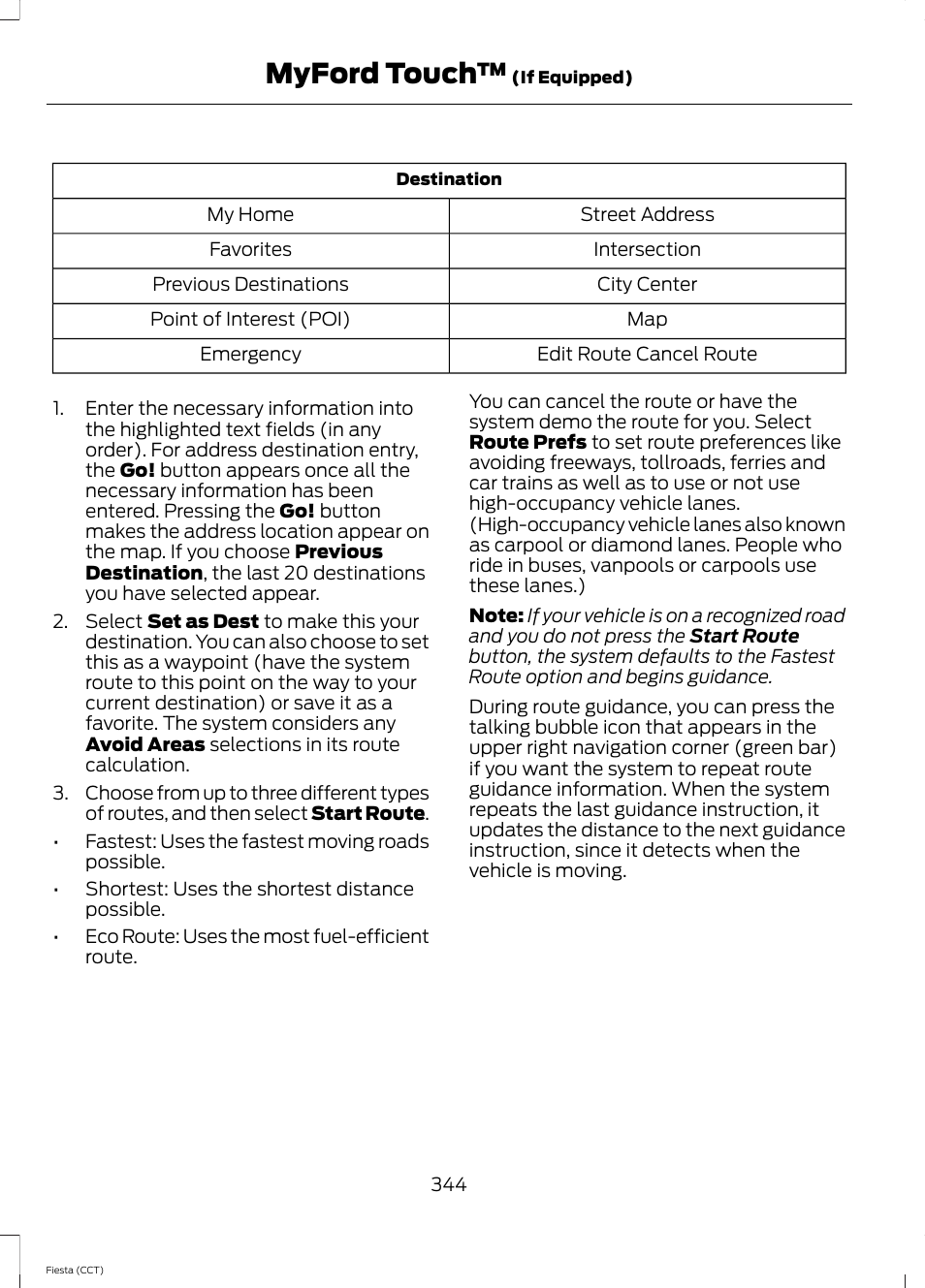 Myford touch | FORD 2014 Fiesta v.1 User Manual | Page 347 / 396