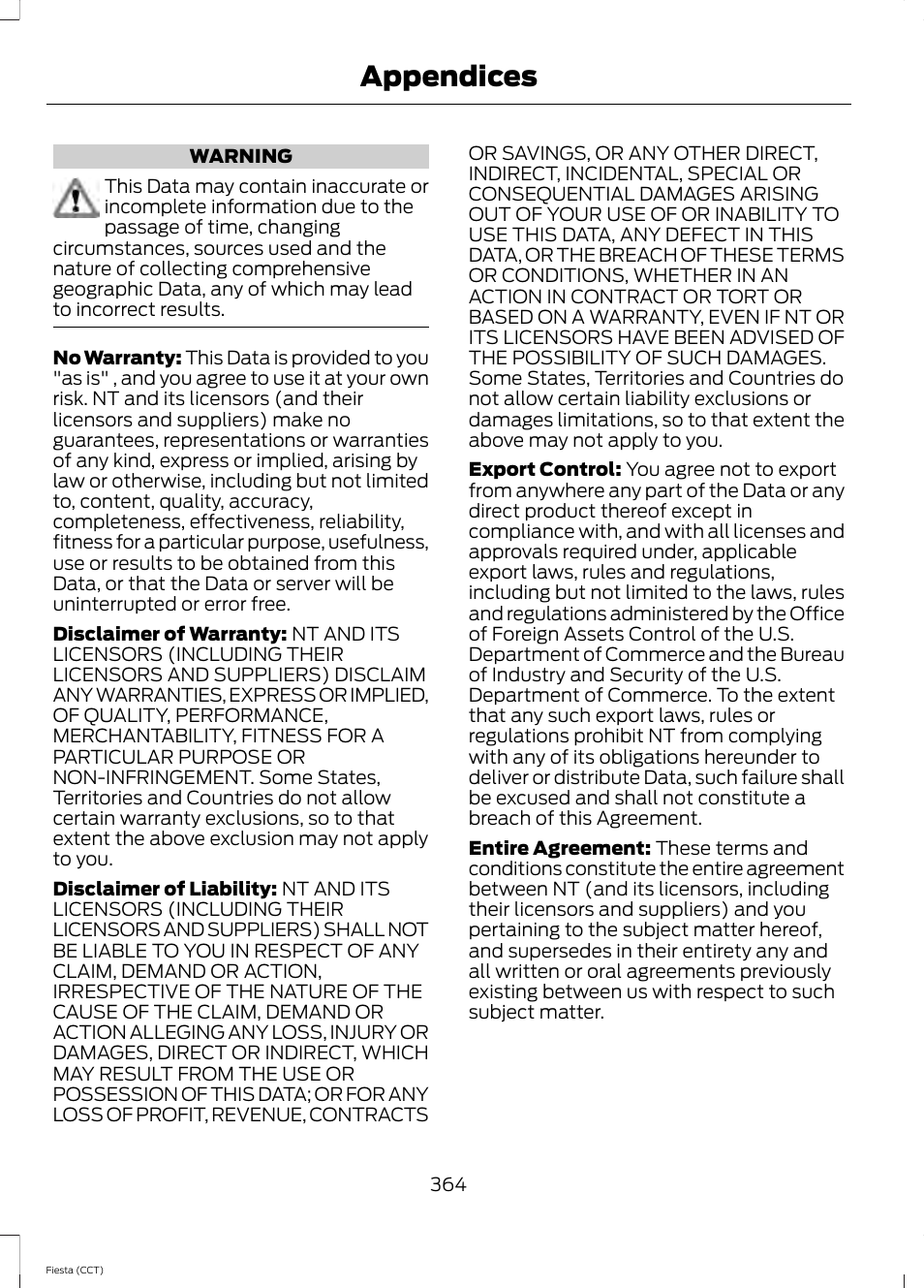 Appendices | FORD 2014 Fiesta v.1 User Manual | Page 367 / 396