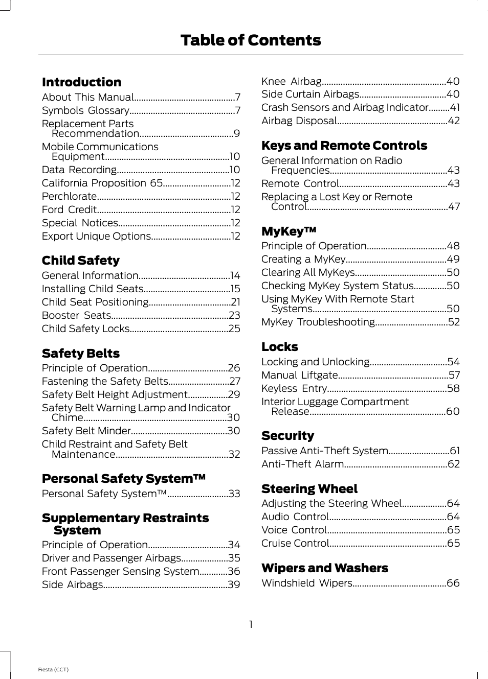 FORD 2014 Fiesta v.1 User Manual | Page 4 / 396