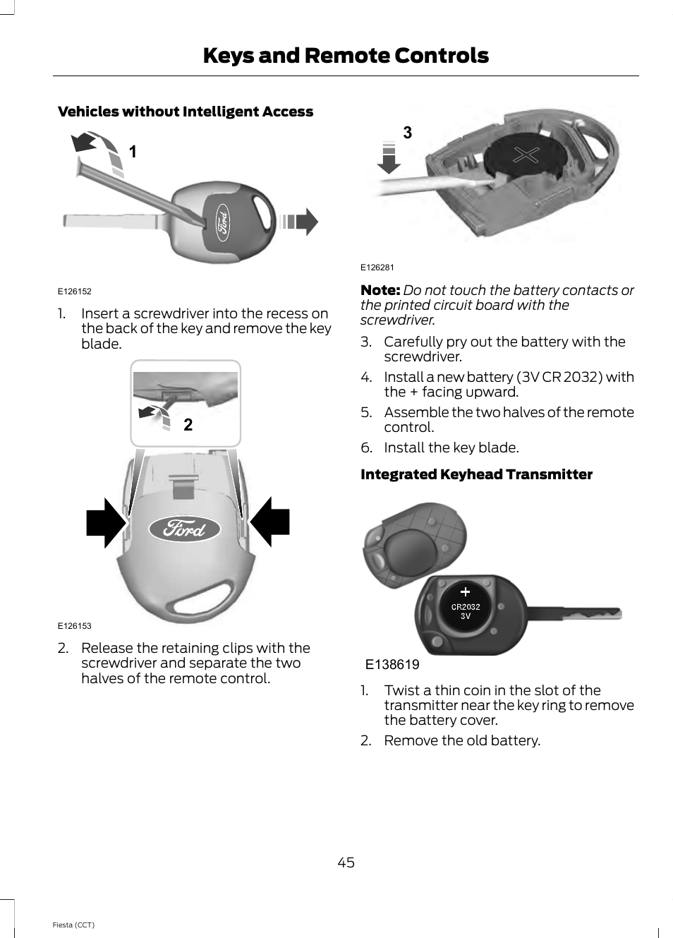Keys and remote controls | FORD 2014 Fiesta v.1 User Manual | Page 48 / 396