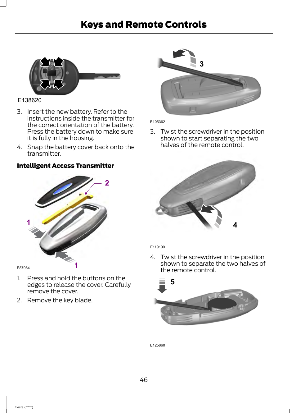 Keys and remote controls | FORD 2014 Fiesta v.1 User Manual | Page 49 / 396