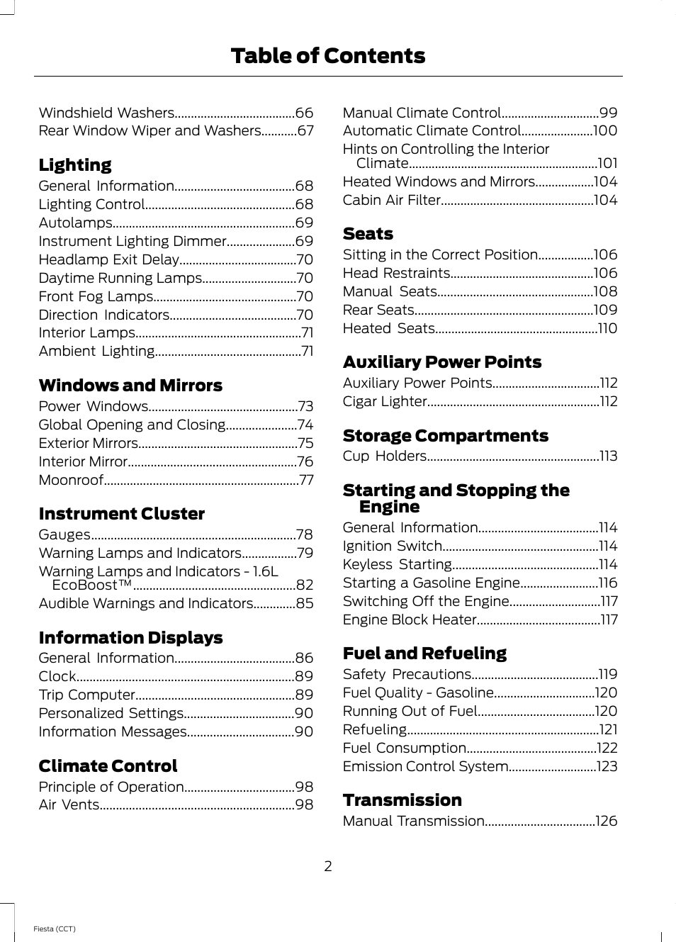 FORD 2014 Fiesta v.1 User Manual | Page 5 / 396