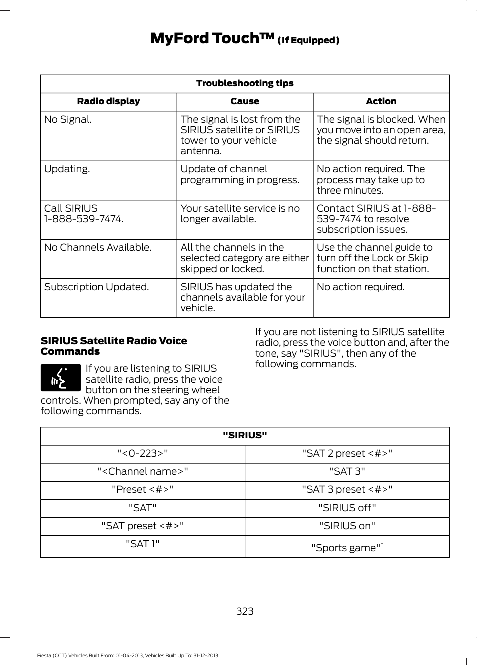 Myford touch | FORD 2014 Fiesta v.2 User Manual | Page 326 / 398