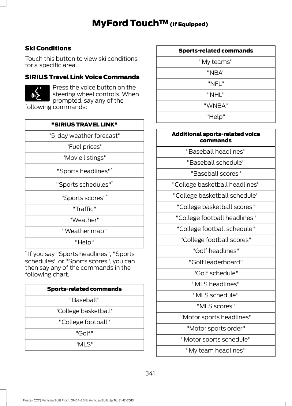 Myford touch | FORD 2014 Fiesta v.2 User Manual | Page 344 / 398