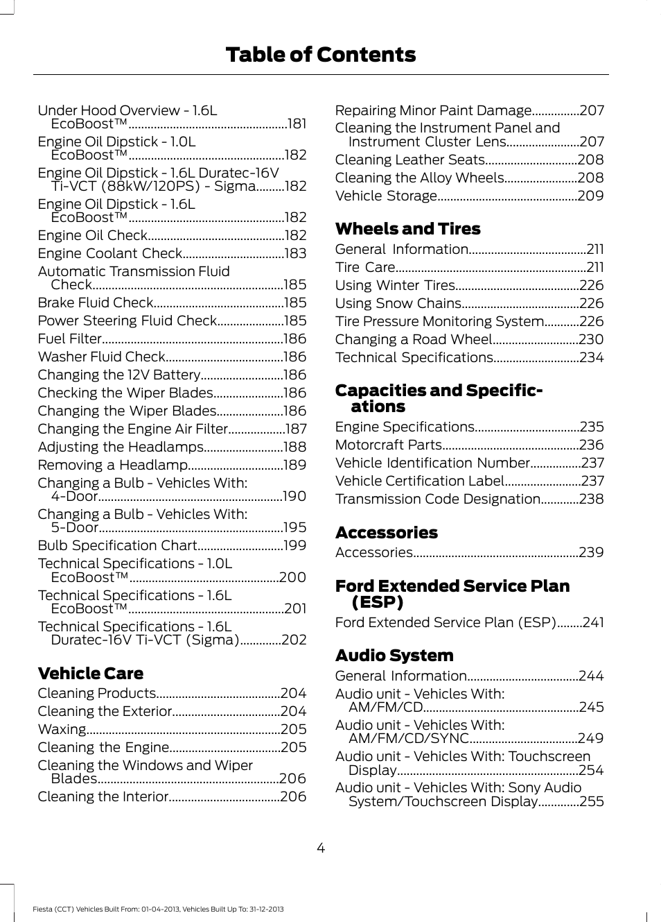 FORD 2014 Fiesta v.2 User Manual | Page 7 / 398