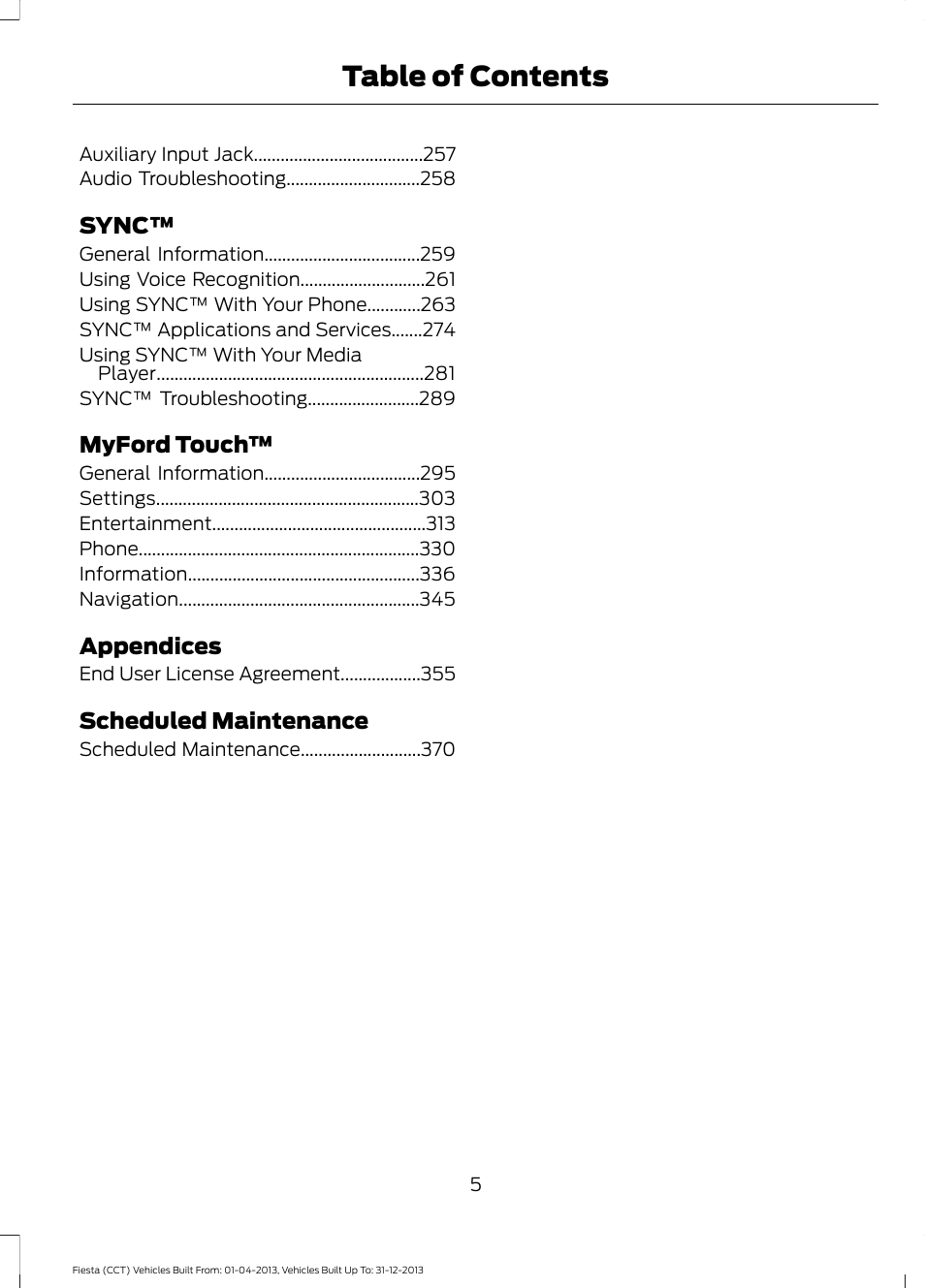 FORD 2014 Fiesta v.2 User Manual | Page 8 / 398