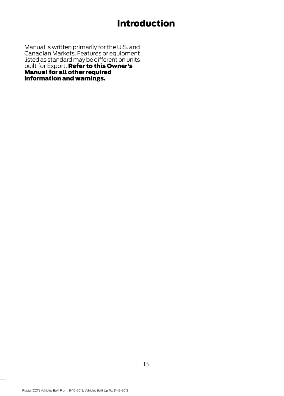 Introduction | FORD 2014 Fiesta v.3 User Manual | Page 16 / 400