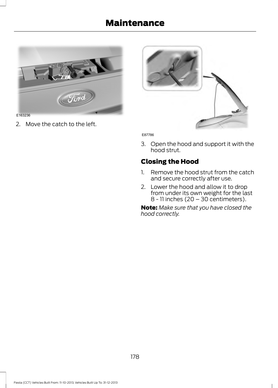 Maintenance | FORD 2014 Fiesta v.3 User Manual | Page 181 / 400