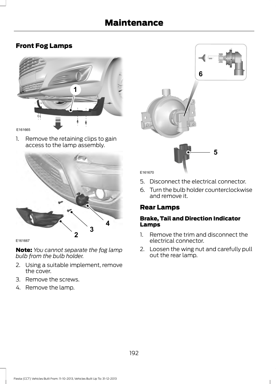 Maintenance | FORD 2014 Fiesta v.3 User Manual | Page 195 / 400