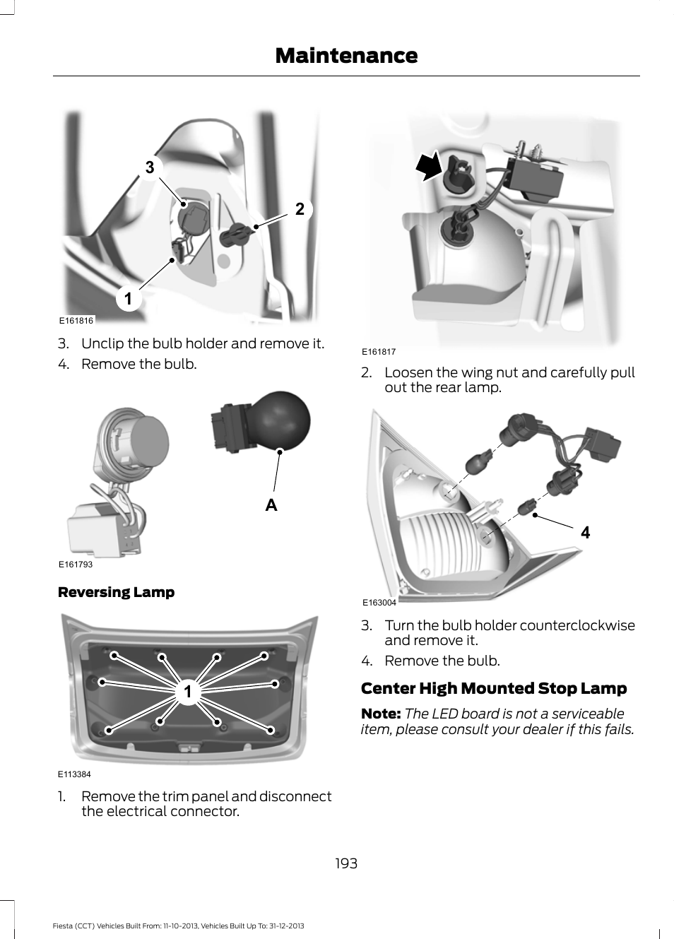 Maintenance | FORD 2014 Fiesta v.3 User Manual | Page 196 / 400
