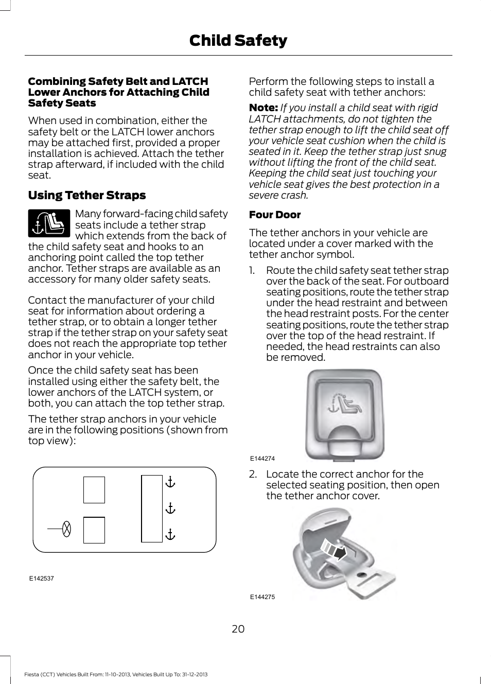 Child safety | FORD 2014 Fiesta v.3 User Manual | Page 23 / 400