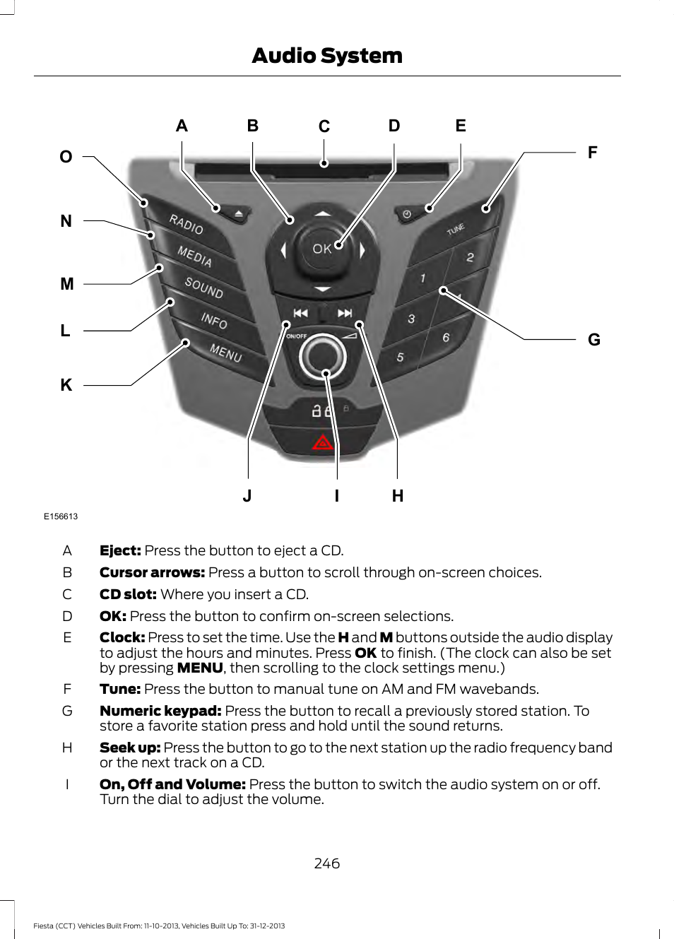 Audio system | FORD 2014 Fiesta v.3 User Manual | Page 249 / 400