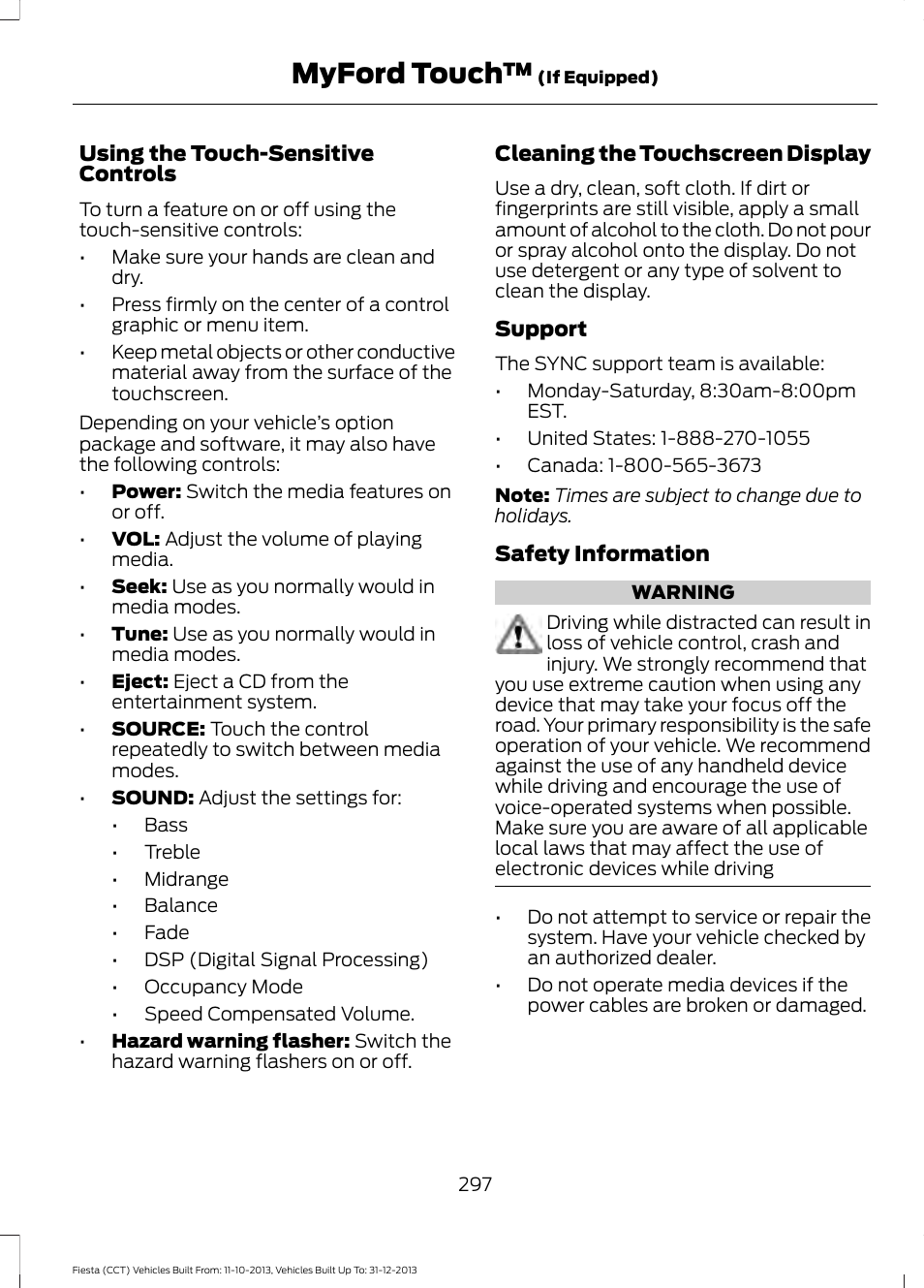 Myford touch | FORD 2014 Fiesta v.3 User Manual | Page 300 / 400