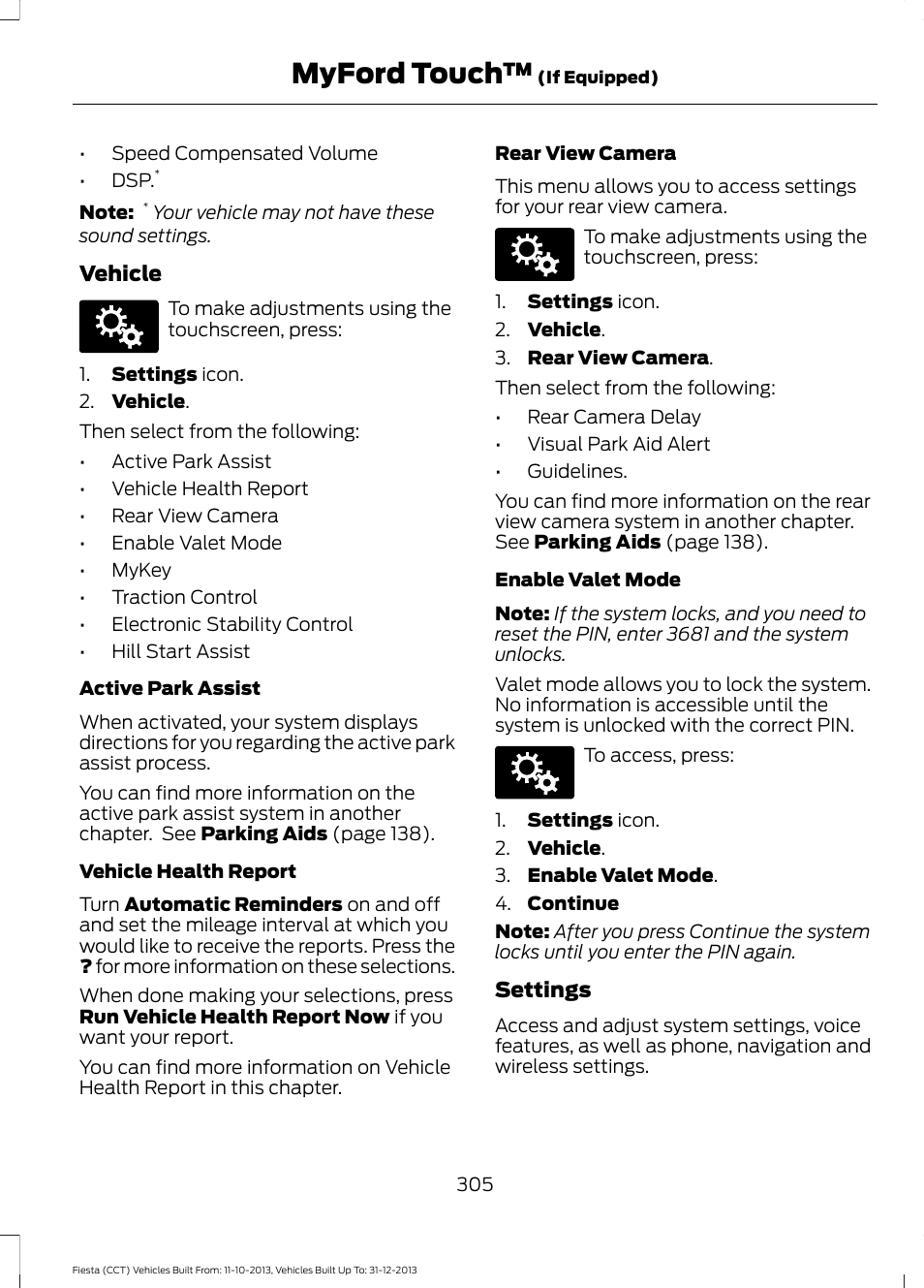 Myford touch | FORD 2014 Fiesta v.3 User Manual | Page 308 / 400