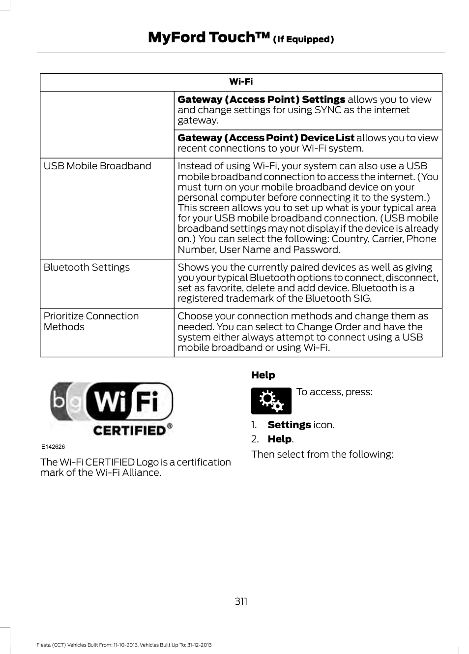 Myford touch | FORD 2014 Fiesta v.3 User Manual | Page 314 / 400