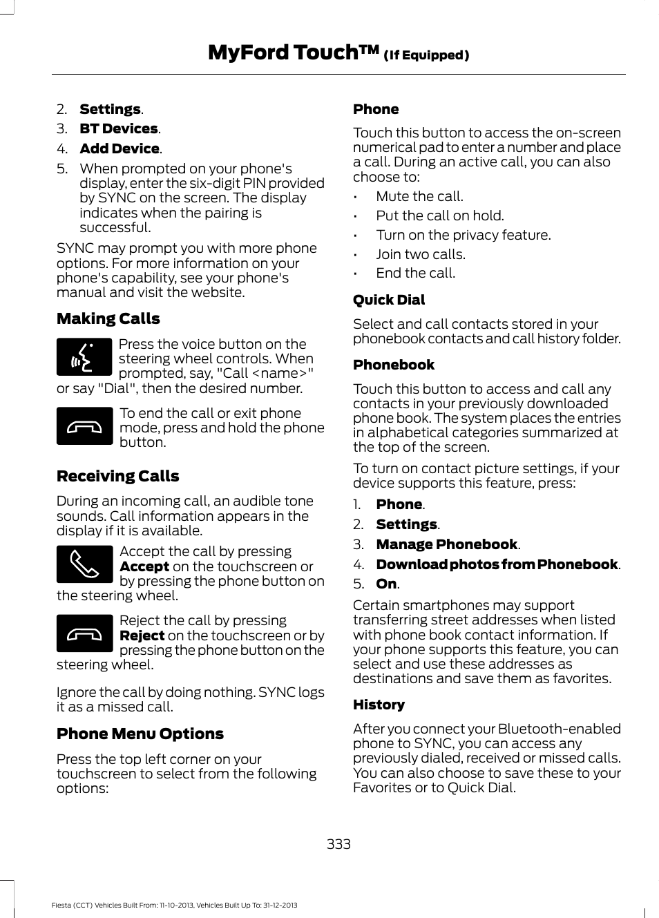 Myford touch | FORD 2014 Fiesta v.3 User Manual | Page 336 / 400