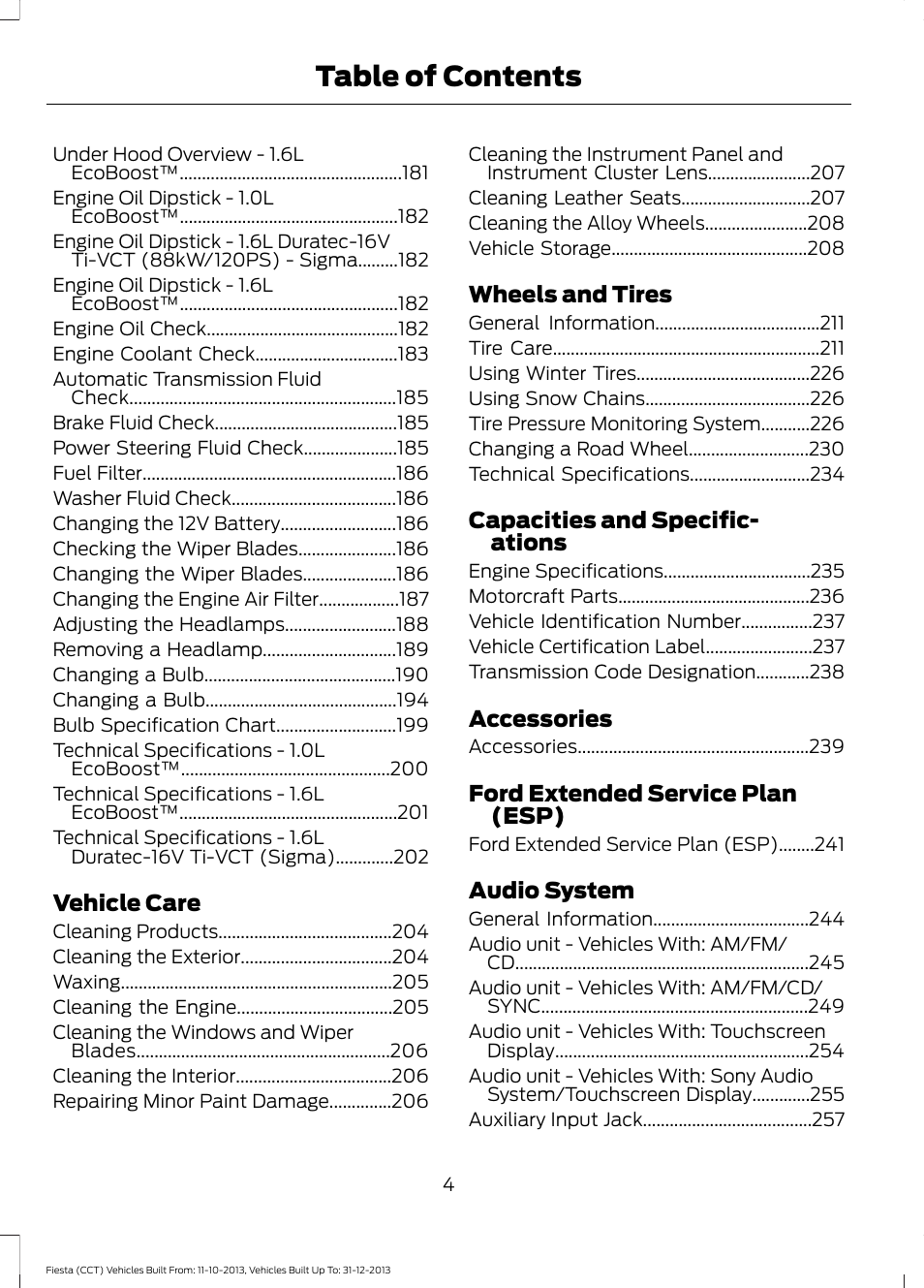 FORD 2014 Fiesta v.3 User Manual | Page 7 / 400