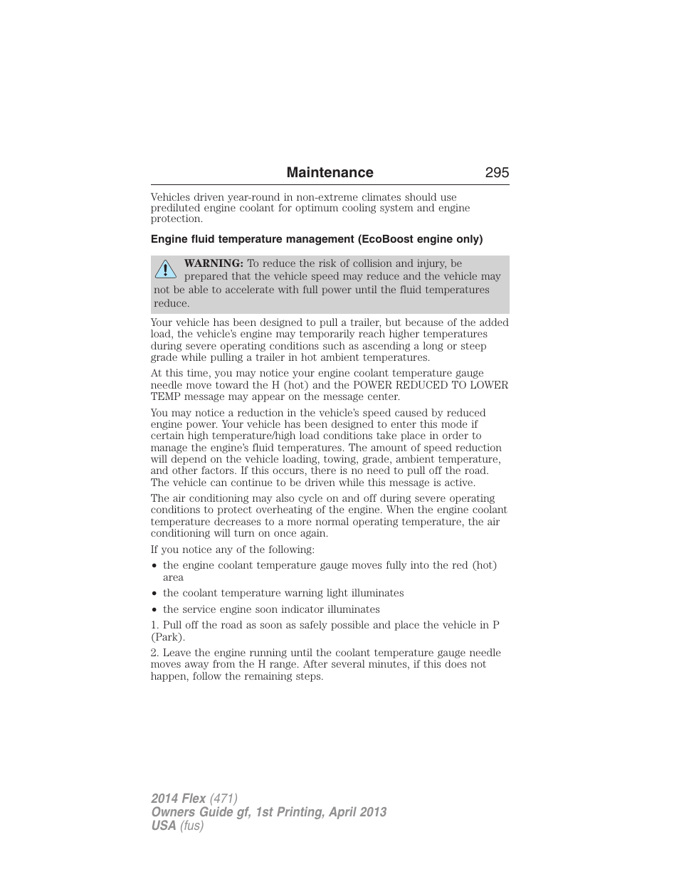 Maintenance 295 | FORD 2014 Flex v.1 User Manual | Page 296 / 554