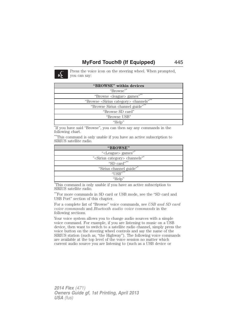 Myford touch® (if equipped) 445 | FORD 2014 Flex v.1 User Manual | Page 446 / 554