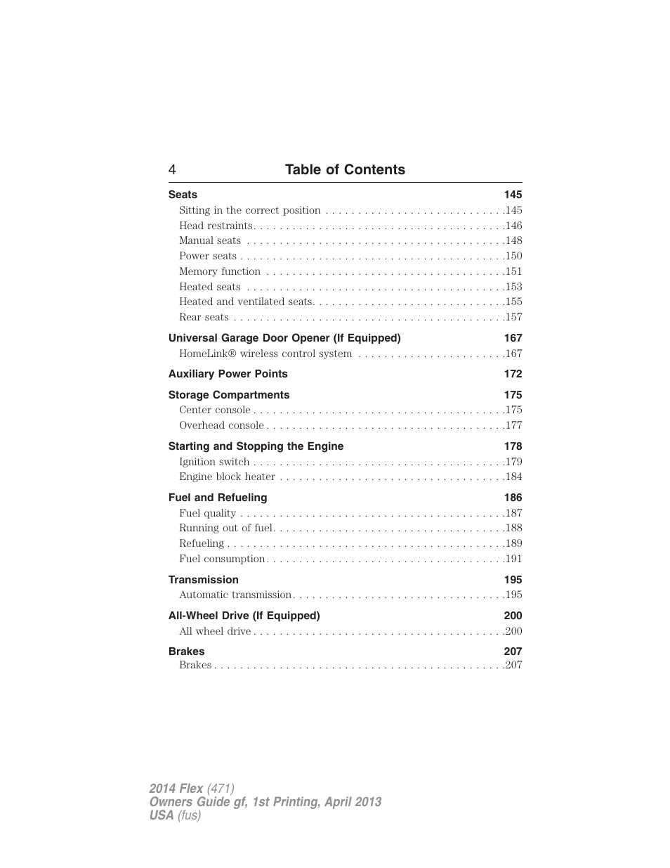 4table of contents | FORD 2014 Flex v.1 User Manual | Page 5 / 554