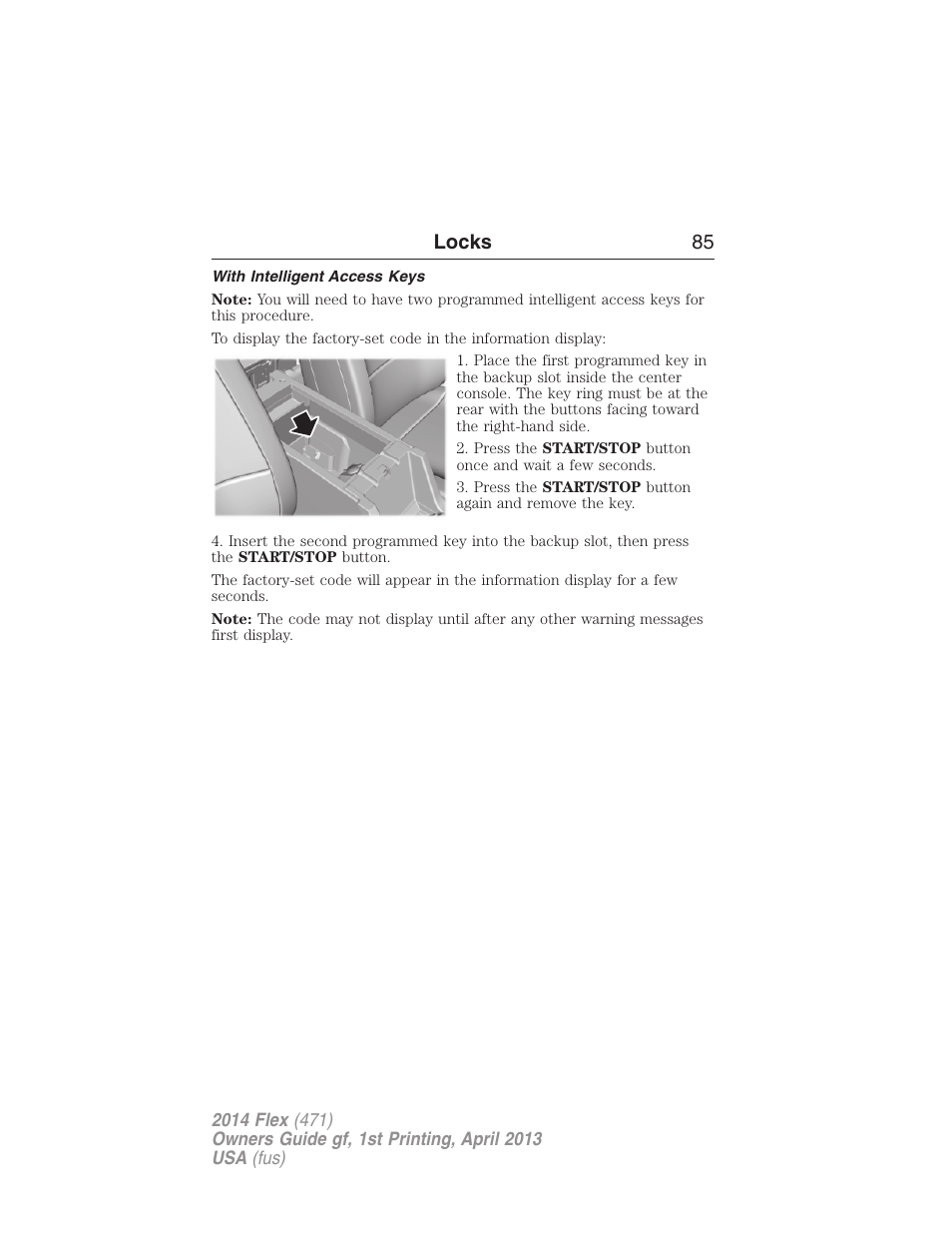 With intelligent access keys, Locks 85 | FORD 2014 Flex v.1 User Manual | Page 86 / 554