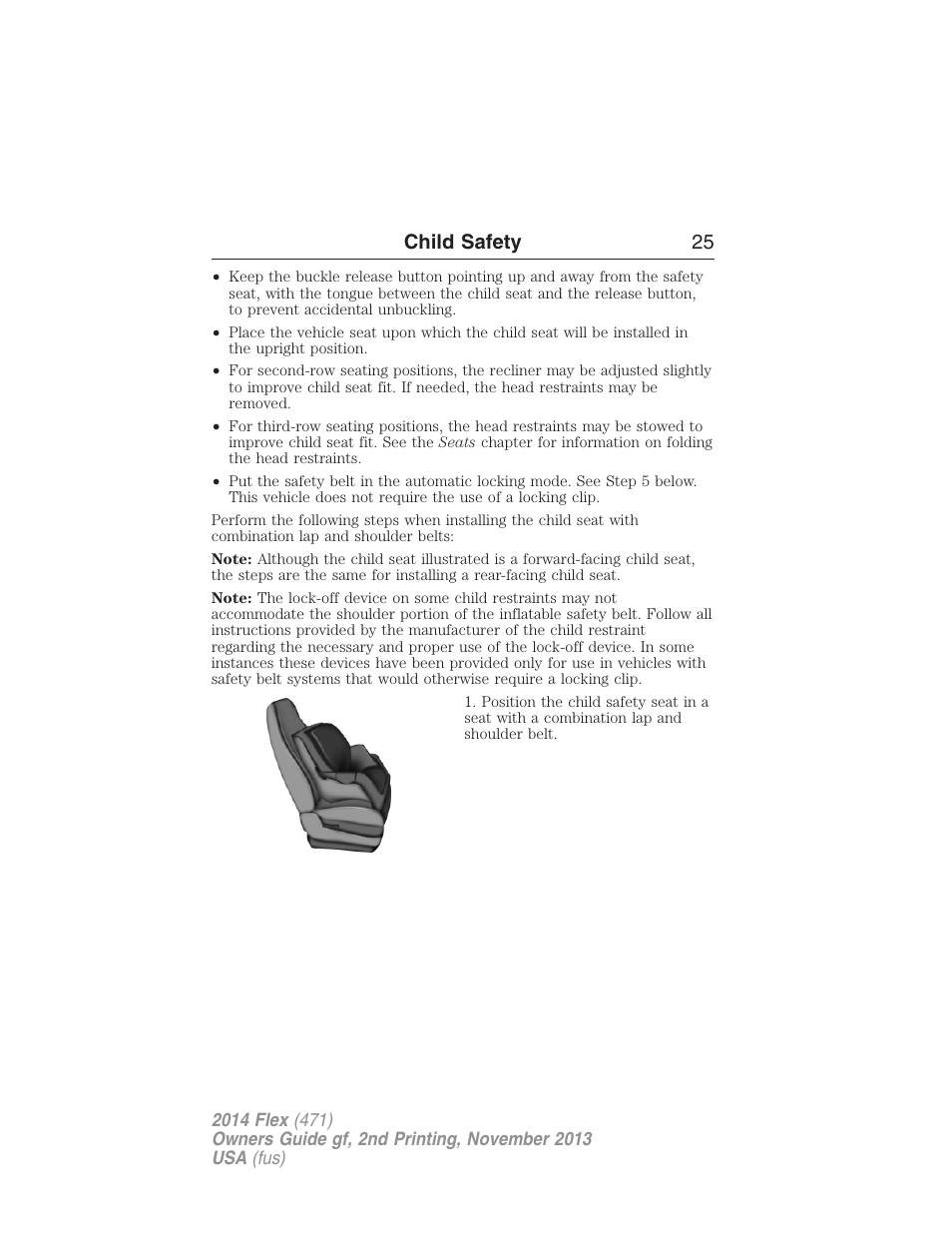 Child safety 25 | FORD 2014 Flex v.2 User Manual | Page 26 / 555
