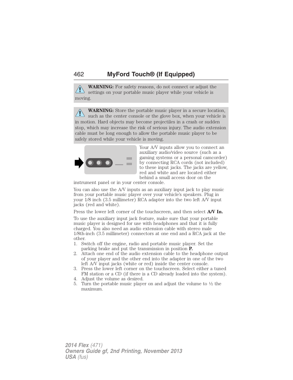 462 myford touch® (if equipped) | FORD 2014 Flex v.2 User Manual | Page 463 / 555