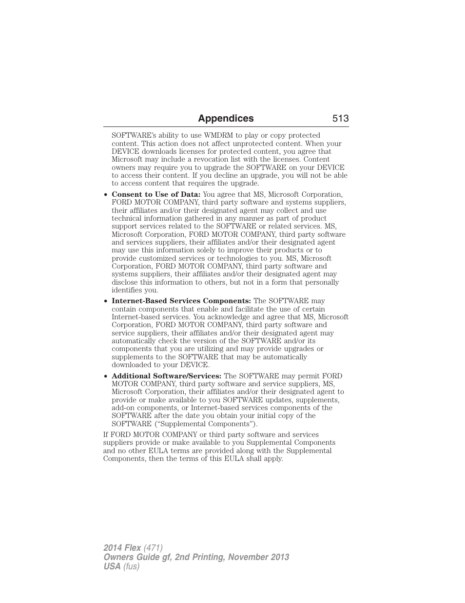Appendices 513 | FORD 2014 Flex v.2 User Manual | Page 514 / 555