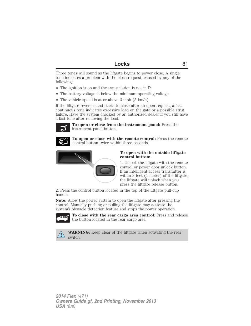 Locks 81 | FORD 2014 Flex v.2 User Manual | Page 82 / 555