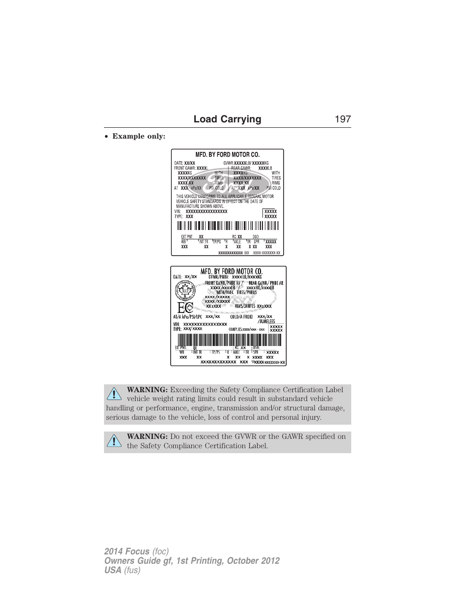 FORD 2014 Focus v.1 User Manual | Page 198 / 492