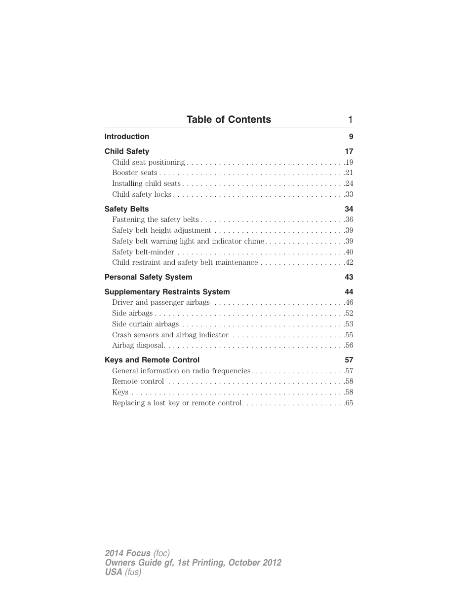 FORD 2014 Focus v.1 User Manual | Page 2 / 492