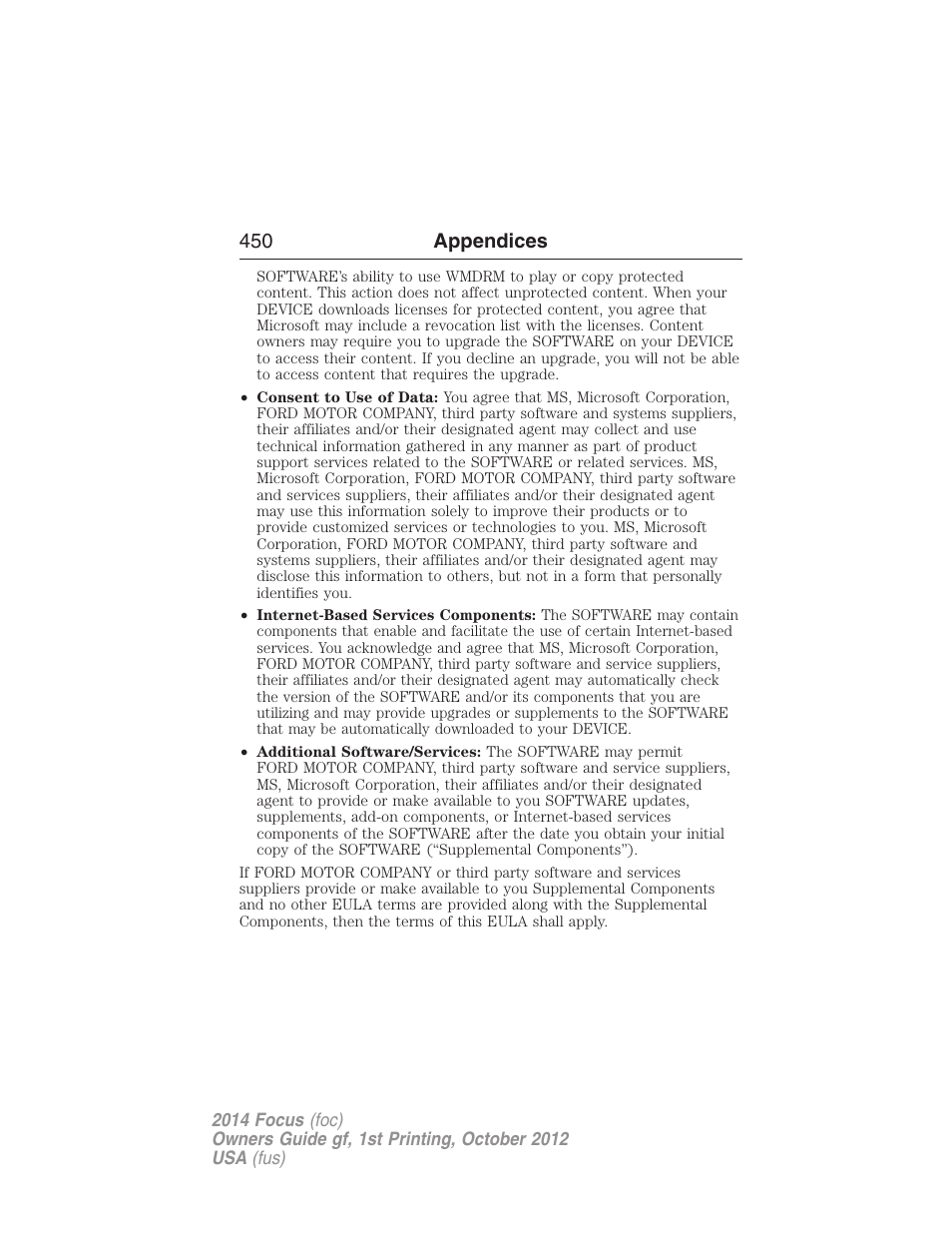 450 appendices | FORD 2014 Focus v.1 User Manual | Page 451 / 492