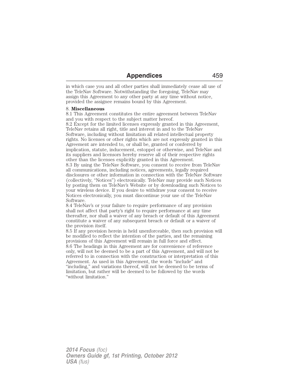 FORD 2014 Focus v.1 User Manual | Page 460 / 492