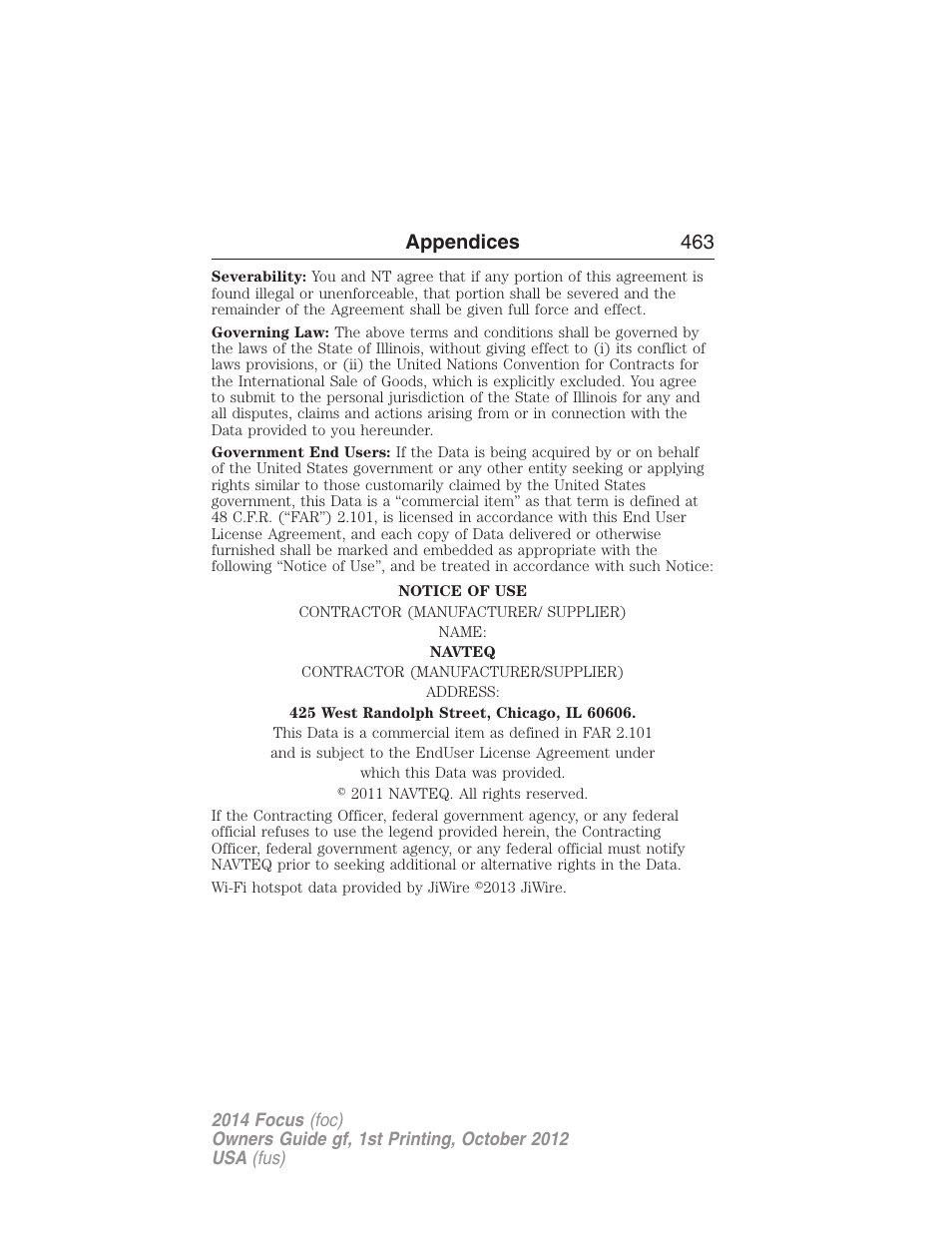 Appendices 463 | FORD 2014 Focus v.1 User Manual | Page 464 / 492